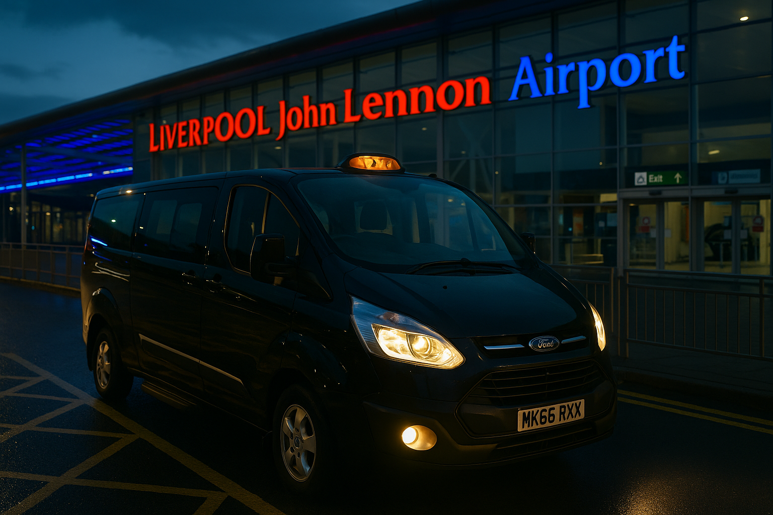Airport transfer van ready for families